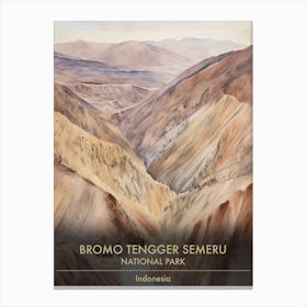 Bromo Tengger Semeru National Park Indonesia Watercolour 4 Canvas Print
