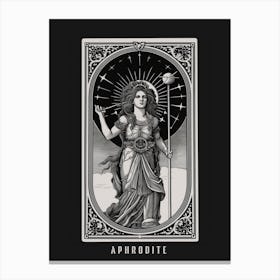 Aphrodite Tarot Card B&W 3 Canvas Print