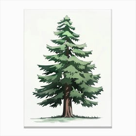 Hemlock Tree Pixel Illustration 2 Canvas Print