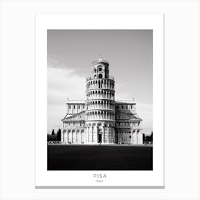 Poster Of Pisa, Italy, Black And White Analogue Photography 2 Canvas Print