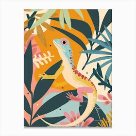 Colourful Rainbow Lizard Modern Abstract Illustration 4 Canvas Print
