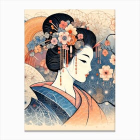 Japan Traditional Geisha Illustration By Ad 146 Canvas Print