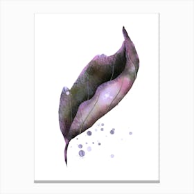 Gentle Curve - Minimalist Watercolor Leaf Canvas Print