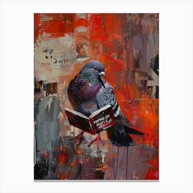 Pigeon Reading A Book "Pooping on People" Canvas Print