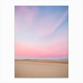 Camber Sands, East Sussex Pink Photography Canvas Print