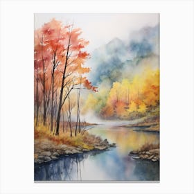 Autumn Forest Landscape Plitvice Lakes National Park Canvas Print