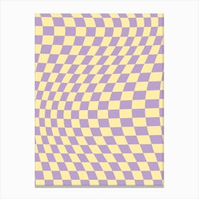 Lavender And Yellow Check Twist Canvas Print