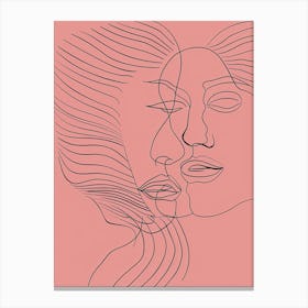 Line Art Intricate Simplicity In Pink 6 Canvas Print