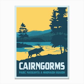 Cairngorms National Park Travel Poster Scottish Highlands Canvas Print