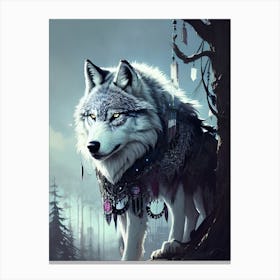 Wolf In The Woods 17 Canvas Print