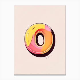 O, Letter, Alphabet Minimal Line Drawing 3 Canvas Print