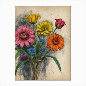 Flowers In A Vase 4 Canvas Print