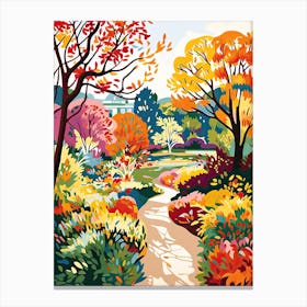 Brooklyn Botanic Garden, Usa In Autumn Fall Illustration 0 Canvas Print