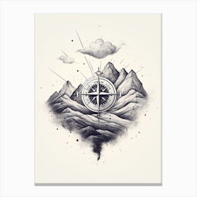Compass Heart Illustration 3 Canvas Print
