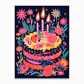 Birthday Cake Illustration 11 Canvas Print