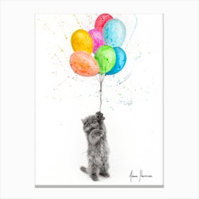 The Naughty Kitten And The Balloons Canvas Print
