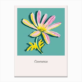 Cineraria 2 Square Flower Illustration Poster Canvas Print