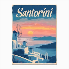 Aihrgdesign A Classic 1960s Travel Poster For Santorini Canvas Print