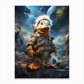 Duck In Space Canvas Print