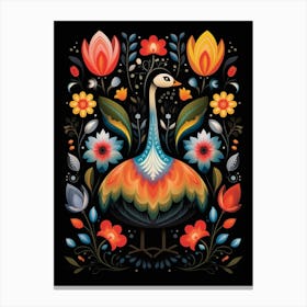 Folk Bird Illustration Canada Goose Canvas Print