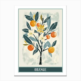 Orange Tree Flat Illustration 3 Poster Canvas Print