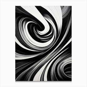 Oscillation Abstract Black And White 8 Canvas Print