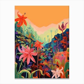 Boho Wildflower Painting Columbine 6 Canvas Print