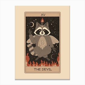 The Devil   Raccoons Tarot Canvas Print