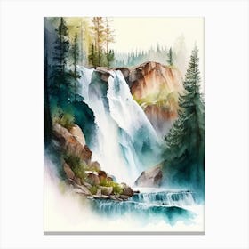 Grizzly Falls, United States Water Colour  (1) Canvas Print