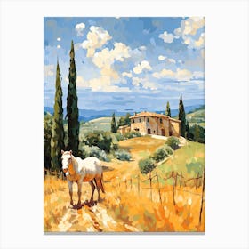 Horses Painting In Tuscany, Italy 3 Canvas Print