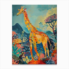 Giraffe In The Nature Illustration 4 Canvas Print