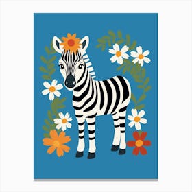 Baby Animal Illustration  Zebra 2 Canvas Print