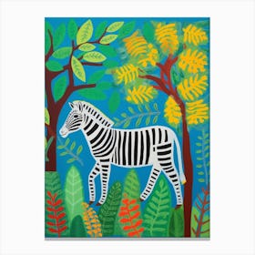 Maximalist Animal Painting Zebra 2 Canvas Print
