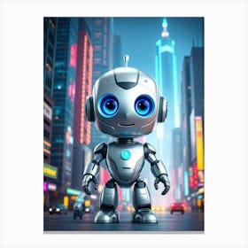 Robot In The City Canvas Print