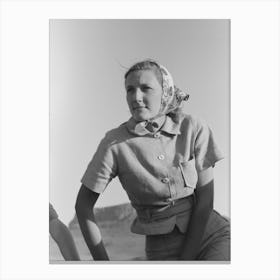 Girl At Bean Day Rodeo, Wagon Mound, New Mexico By Russell Lee Canvas Print