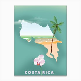Costa Rica Travel map Canvas Print