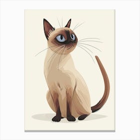 Tonkinese Cat Clipart Illustration 3 Canvas Print