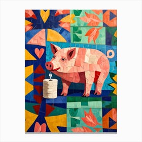 Pig In A Roll Canvas Print