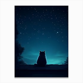 Cat In The Night Sky Canvas Print