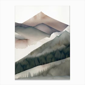 Watercolor Mountains Canvas Print