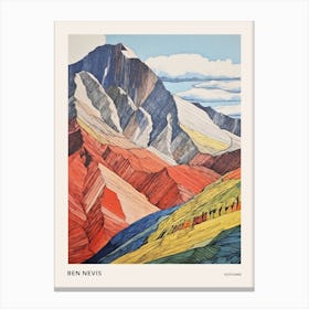 Ben Nevis Scotland 2 Colourful Mountain Illustration Poster Canvas Print