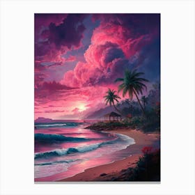 Sunset At The Beach 2 Canvas Print