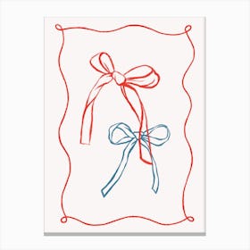 Coquette Whimsy Bows with Frame Canvas Print