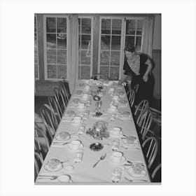 Table, Dinner Of The Loomis Fruit Association, Loomis, Placer County, California By Russell Lee Canvas Print
