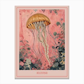 Floral Animal Painting Jellyfish 1 Poster Canvas Print