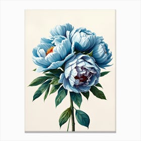 Blue Peonies 1 Canvas Print