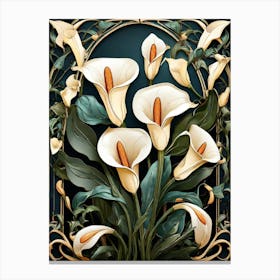 Default Stylized Colorful Design Of Arum Lilies In Art Nouveau 0 Canvas Print