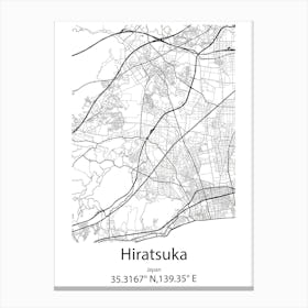 Hiratsuka,Japan Minimalist Map Canvas Print