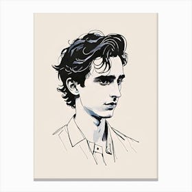 Portrait Of Timothee Chalamet Canvas Print