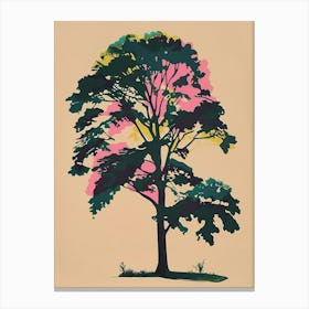 Beech Tree Colourful Illustration 3 1 Canvas Print